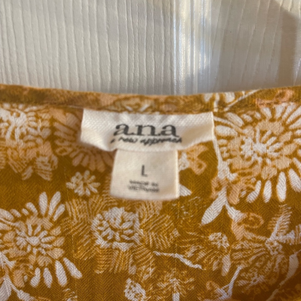 a.n.a Golden Floral Blouse - Picture 3 of 5